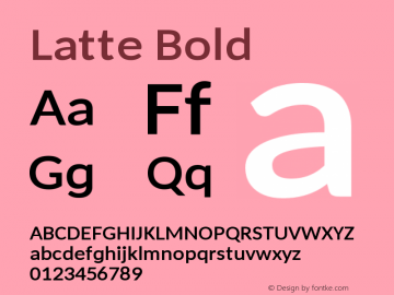 Latte Bold 1.14 Font Sample