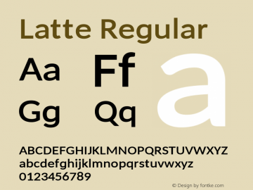 Latte Regular 1.14; ttfautohint (v1.5) Font Sample