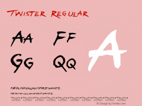 Twister Version 1.0 Font Sample