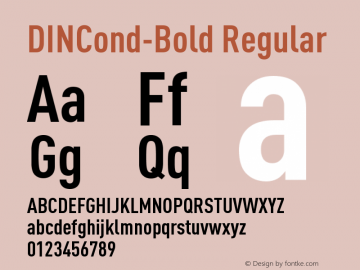 DINCond-Bold 004.301 Font Sample