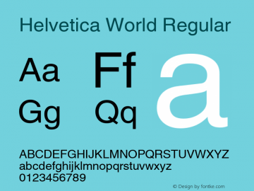 Helvetica World Version 1.01 Build 100图片样张