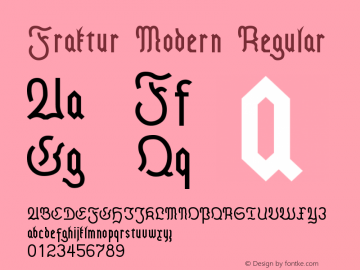 Fraktur Modern Regular Version 1.00图片样张