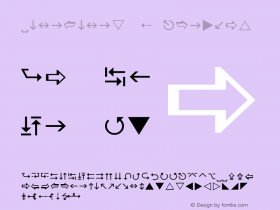 Wingdings 3 Version 1.55 Font Sample