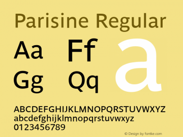 Parisine Regular Version 001.000 Font Sample