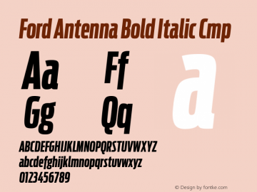 FordAntenna-BoldItalicCmp Version 001.001图片样张