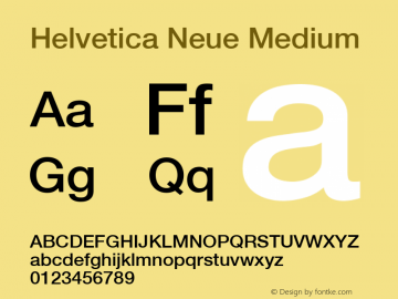 Helvetica 65 Medium Version 001.002 Font Sample