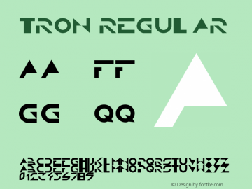 TRON 1.0 Font Sample