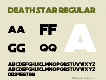 Death Star Version 1.00 July 5, 2016, initial release Font Sample