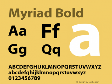 Myriad-Bold 001.000 Font Sample