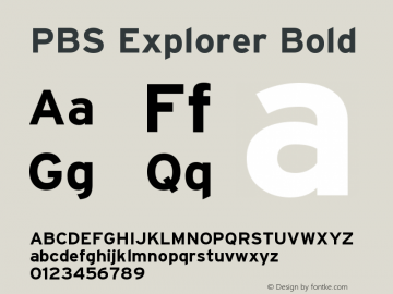 PBSExplorer-Bold Version 001.001 Font Sample