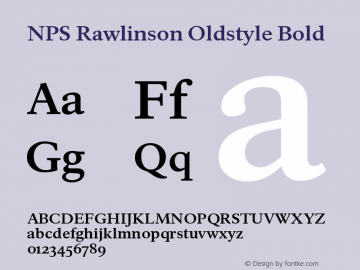 NPSRawlinsonOldstyle-Bold Version 001.002 Font Sample