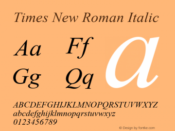 Times New Roman Italic MS core font:V2.00图片样张