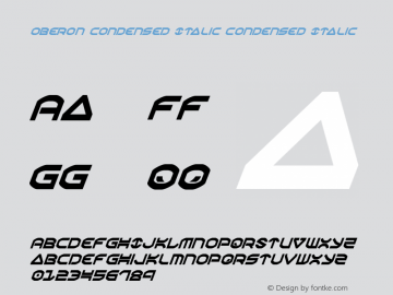 Oberon Condensed Italic Version 3.0; 2017图片样张