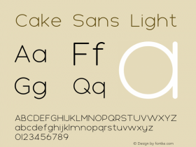 Cake Sans Light Version 3.000 Font Sample