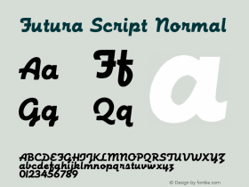 Futura Script Normal 1.0 Wed Aug 13 09:30:49 1997图片样张