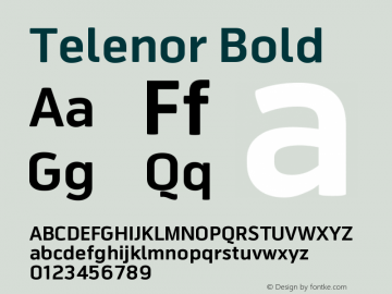 Telenor-Bold Version 1.000 2005 initial release Font Sample