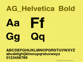 AG_Helvetica Bold 001.000 Font Sample