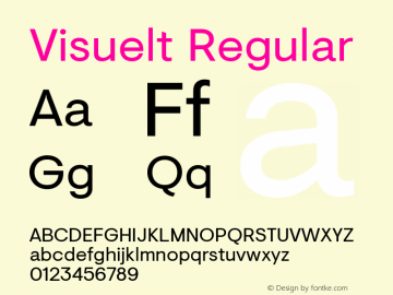 Visuelt-Regular Version 2.000; ttfautohint (v1.5) Font Sample