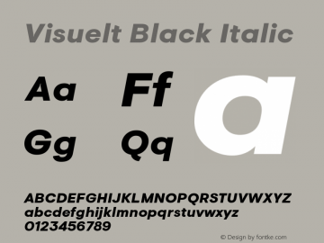 Visuelt Black Italic Version 2.000; ttfautohint (v1.5) Font Sample