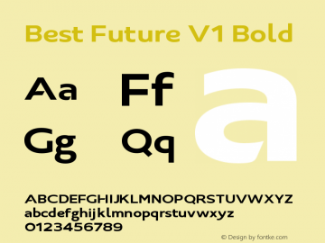 BestFutureVOne-Bold Version 001.001 Font Sample