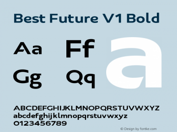 BestFutureVOne-Bold Version 001.001 Font Sample