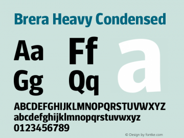 Brera-HeavyCondensed Version 001.002 Font Sample