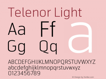Telenor-Light Version 1.000 2005 initial release Font Sample