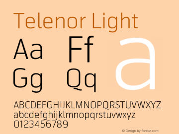 Telenor-Light Version 1.000 2005 initial release Font Sample