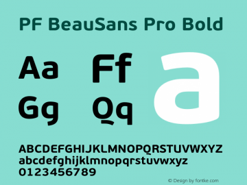 PFBeauSansPro-Bold Version 3.000 2006 initial release图片样张