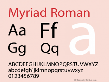 Myriad-Roman 001.000 Font Sample