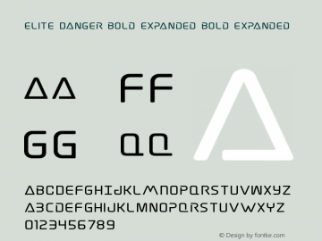 Elite Danger Bold Expanded Version 1.0; 2017 Font Sample