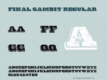 Final Gambit Version 1.00 August 20, 2014, initial release图片样张
