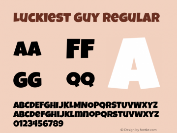 Luckiest Guy Version 1.000 Font Sample