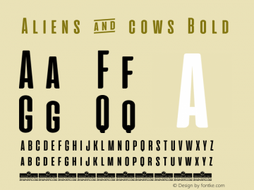 Aliens & cows Bold Version 2.010 Font Sample