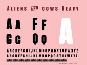 Aliens & cows Heavy Version 2.010 Font Sample