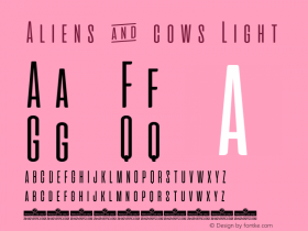 Aliens & cows Light Version 2.010 Font Sample