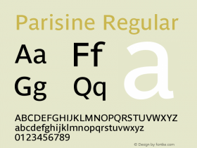 Parisine-Regular 001.000 Font Sample