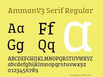 AmmanV3 Serif Regular Version 1.001 Font Sample