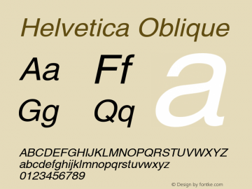 Helvetica Oblique Version 1.3 (Hewlett-Packard)图片样张