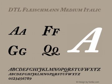 DTL Fleischmann T Medium Italic Caps Version 001.000图片样张