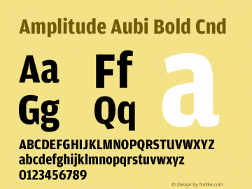 AmplitudeAubi-BoldCnd Version 001.001; t1 to otf conv Font Sample