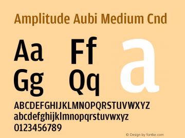 AmplitudeAubi-MediumCnd Version 001.001; t1 to otf conv Font Sample
