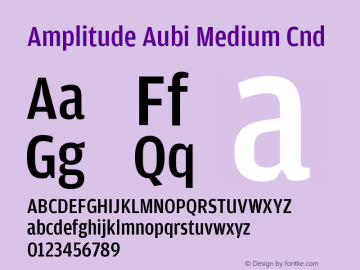 AmplitudeAubi-MediumCnd Version 001.001; t1 to otf conv Font Sample