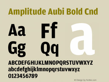 AmplitudeAubi-BoldCnd Version 001.001; t1 to otf conv Font Sample