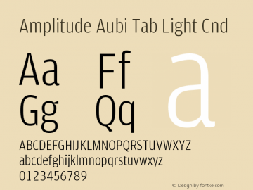AmplitudeAubiTab-LightCnd Version 001.001; t1 to otf conv图片样张
