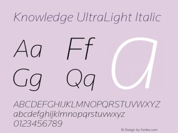 Knowledge-UltraLightItalic 1.000图片样张