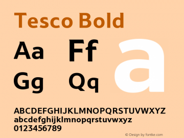 Tesco-Bold Version 001.901 Font Sample