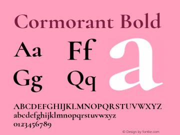 Cormorant Bold Version 3.301 Font Sample