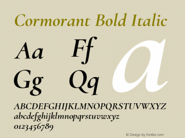 Cormorant Bold Italic Version 3.301图片样张