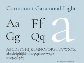 Cormorant Garamond Light Version 3.301 Font Sample